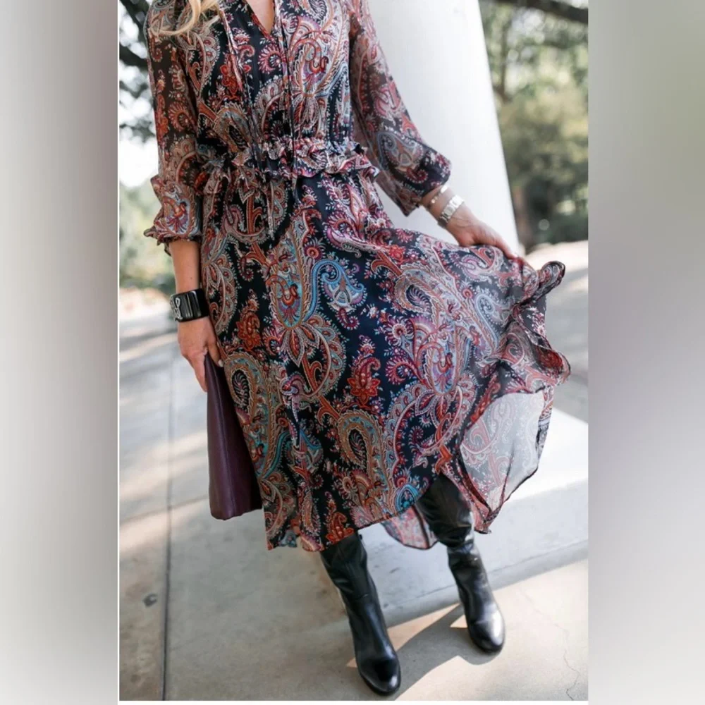 Banana Republic x Olivia Palmero Paisley Dress - Picture 6 of 8